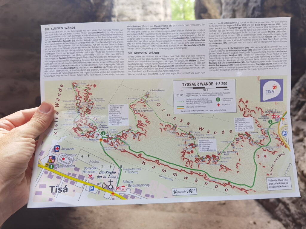 Diese Tyssaer Wände Karte bekommst du kostenlos an der Kasse